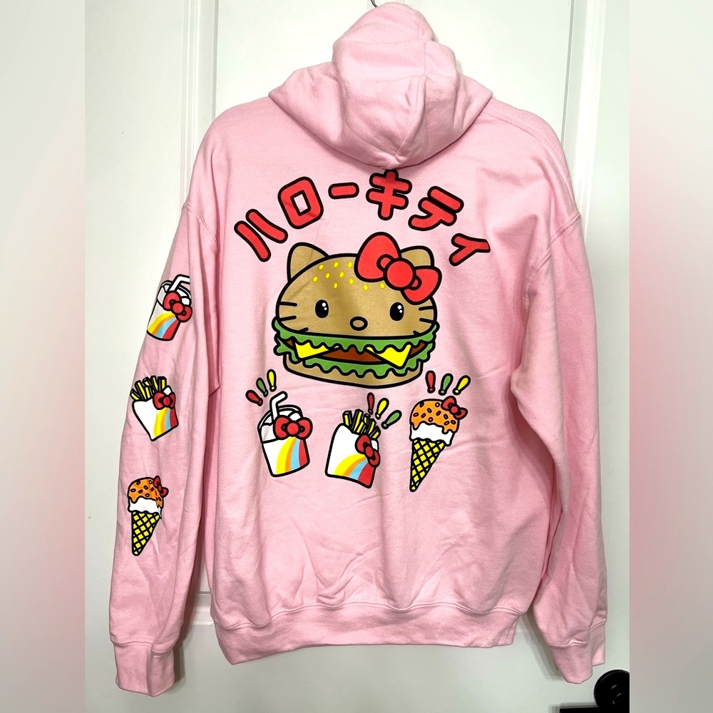 KAWAII Pink Hello Kitty Sanrio Hoodie Long Sleeve Sweatshirt - Medium